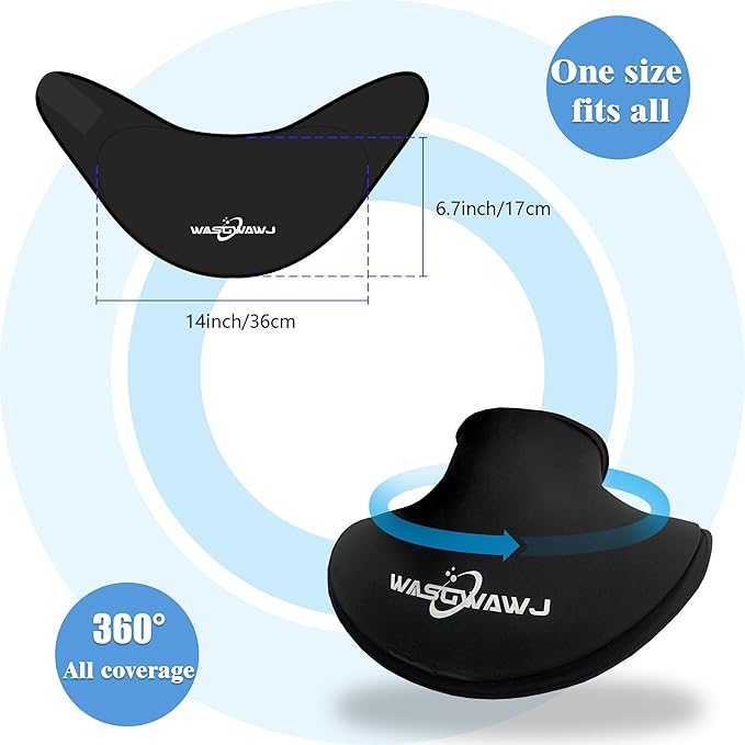 Reusable Neck Wrap Ice/Heat Pack, Medical-Grade Gel, Relief for Neck Soreness, Muscle Spasms, Sports Injuries. Adjustable Velcro Strap, Soft Fabric, Long Lasting Therapy, Black