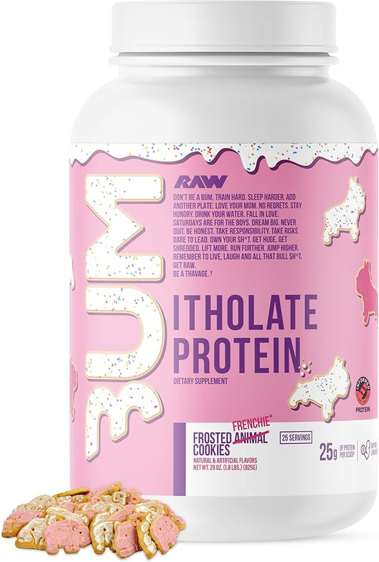 RAW Whey Isolate Protein Powder, Frosted Frenchie Cookie (CBUM Itholate) - 100% Grass-Fed Sports Nutrition Powder for Muscle Growth & Recovery - Low-Fat, Low Carb, Naturally Flavored - 25 Servings