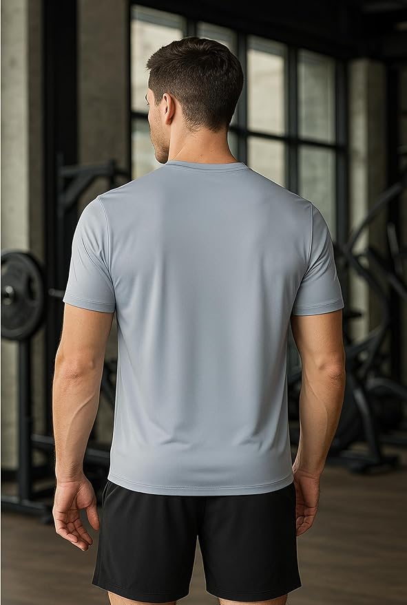5 Pack Men’s Active Quick Dry Crew Neck T Shirts | Athletic Running Gym Workout Short Sleeve Tee Tops Bulk