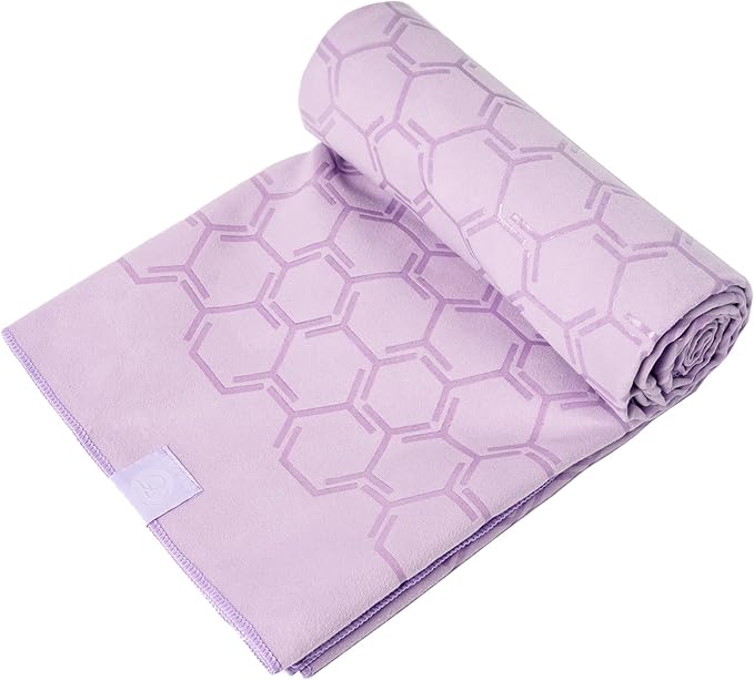 Eunzel Yoga Towel for Hot Yoga,Non-Slip Double Sided Silicone Grip Towel Absorbent Microfiber Towel for Hot Yoga, Vinyasa and Power 26.5"x72", Taro Purple