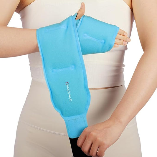 Comfytemp Larger Wrist Ice Pack Wrap for Carpal Tunnel Relief, Reusable Longer Gel Wrist Brace Hot Cold Compression for Hand Pain Injury, Tendonitis, Arthritis, Surgery Gift