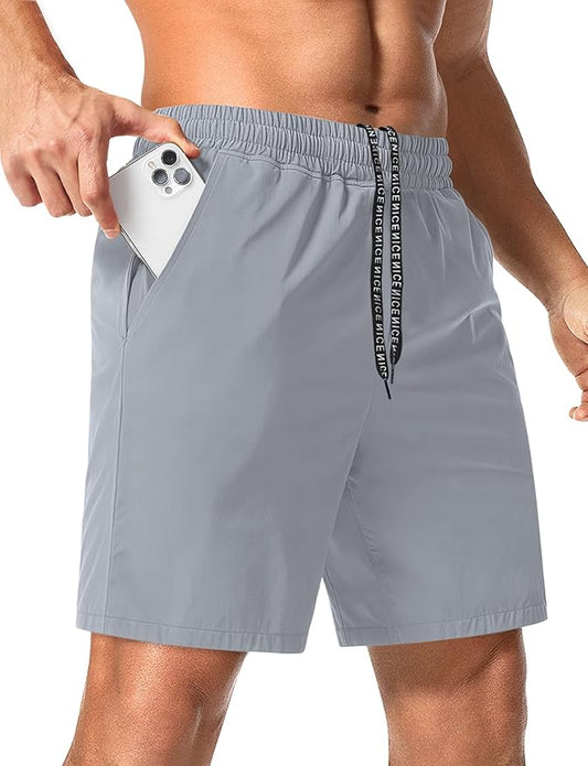 Aolesy Men's 5''/7'' Running Shorts Quick Dry Workout Gym Shorts with Pockets, Tennis Training Athletic(Linerless & Liner)