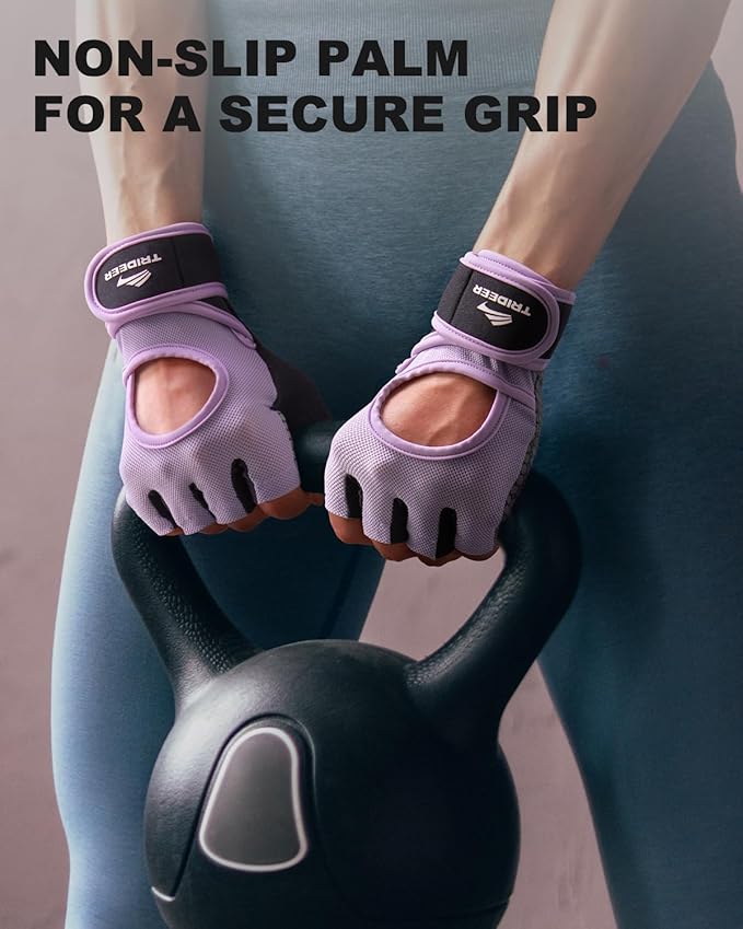 Trideer Weight Lifting Gloves for Women Men with Wrist Support, Workout Gloves Women Full Palm Protection for Gym Training, Fitness, Weightlifting & Pull Ups