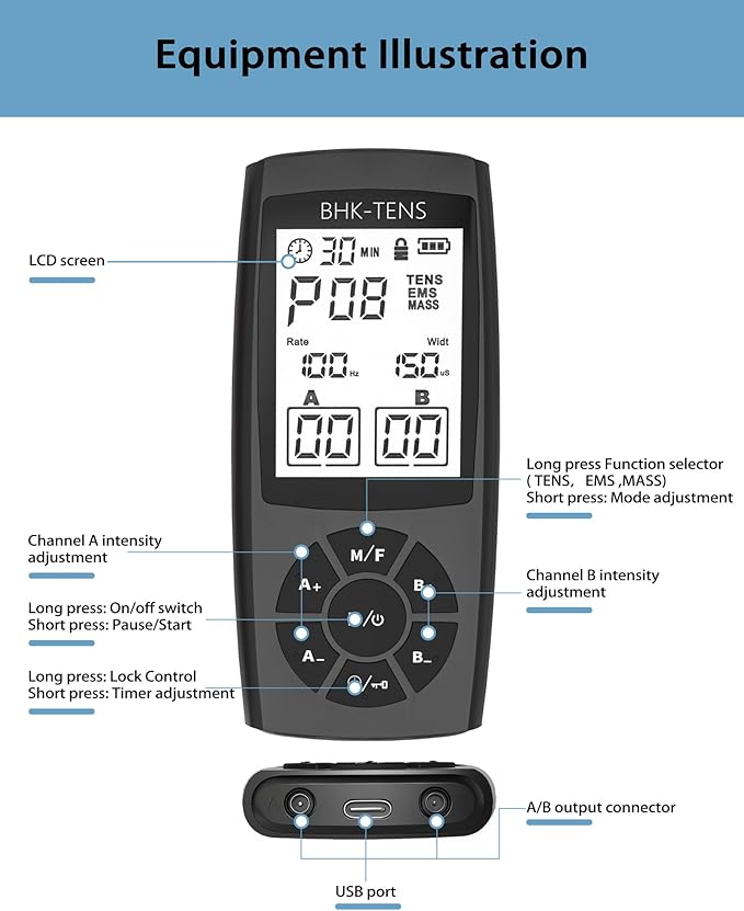 TENS Unit Muscle Stimulator for Pain Relief Therapy, 22 Modes EMS TENS Machine, Electronic Muscle Relaxer for Shoulder Pain Relief, Back Pain, Shoulder Neck Pain Relief