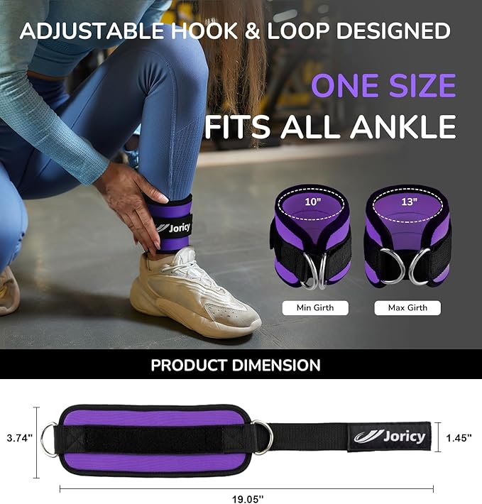 Ankle Strap for Cable Exercise Machines, Work Out Cuff Attachment Ankle Resistance Bands, Cable Kick Back Straps for Gym, Glute Workouts, Kickbacks, Leg Extensions, Hip Abductors, Booty Workouts
