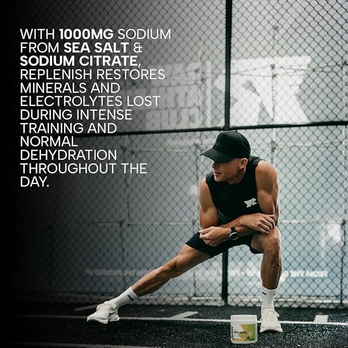 RAW Replenish, Premium Electrolytes Powder Recovery Formula, Lemon Lime (60 Servings) - Flavored Electrolyte Drink Mix Supplement for Hydration, Replenishment, Endurance & Performance Workouts