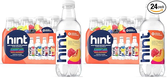 Hint Fruit-Infused Bottled Water, Smashup Flavored Variety Pack - Purified Water Beverages with Zero Calories, Natural Flavors, and Sugar Free - 16 Fl Oz (Pack of 24)