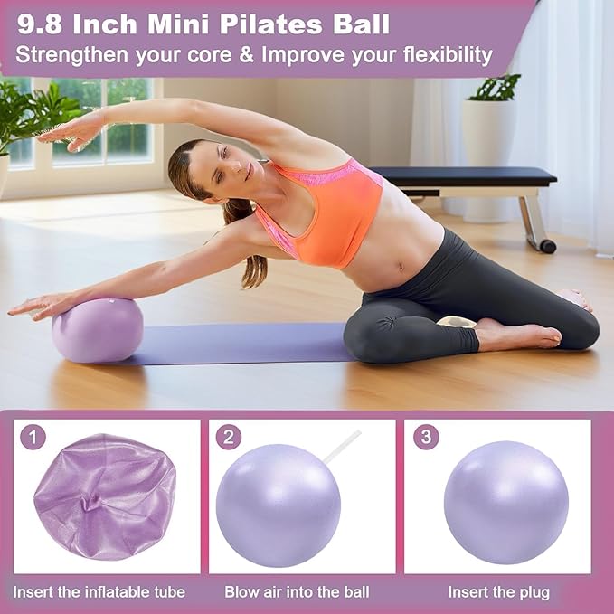 Pilates Ring Essentials Kit for Women, Styled in Soft Macaron Creams - Yoga Exercise Equipment Set for Home Workouts with Magic Circle, Mini Ball & Accessories - Fitness Ring Set for Beginners