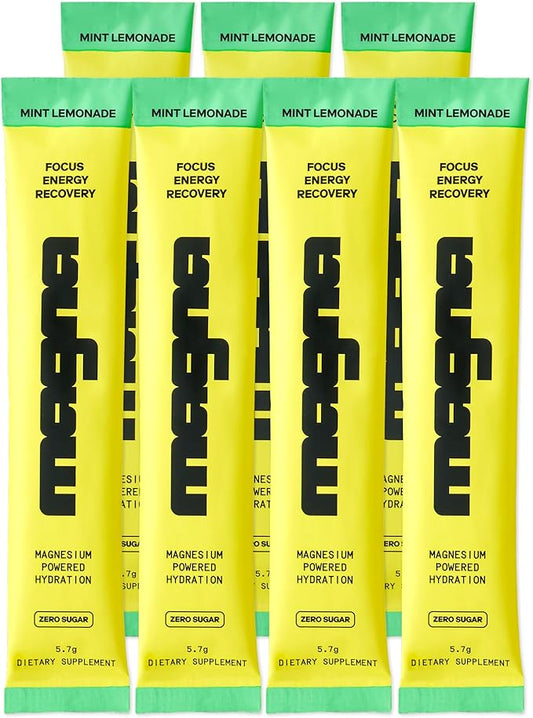 Magna Electrolyte Powder Drink Mix for Hydration, Energy & Focus Support with Magnesium L Threonate, Sodium, Potassium, Vitamin D, B6 & B12, Sugar Free, Mint Lemonade Flavor, 7 Servings