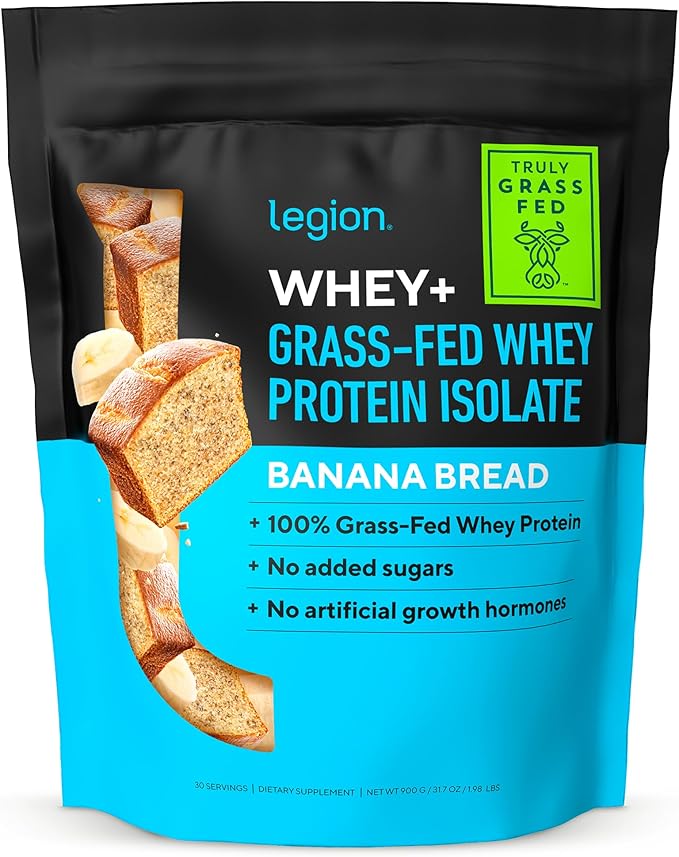 LEGION Whey+ Protein whey Isolate from Grass Fed Cows - Whey Protein Isolate Powder Low Calorie, Non-GMO, Sugar Free, Lactose and Gluten Free, All Natural Protein Powder for Men & Women (30 Servings)