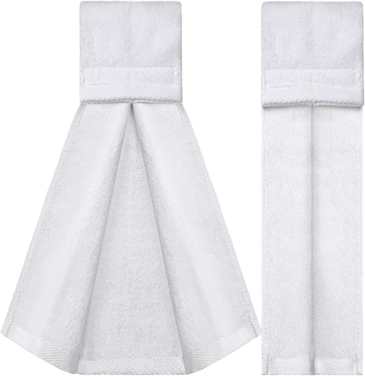 Shimeyao 2 Pcs Cotton Sports Football Towel with Closure Pitching Football Sweat Towel for Sports Gym Men Women Accessories(White,Classic)