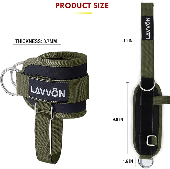 Ankle Straps for Cable Machines Kickbacks - Adjustable Comfort Ankle Cable Attachments for Gym Ankle Cuff Cable Machine Glute Kickback Straps - Leg Extensions, Curls & Ankle Cuffs Women