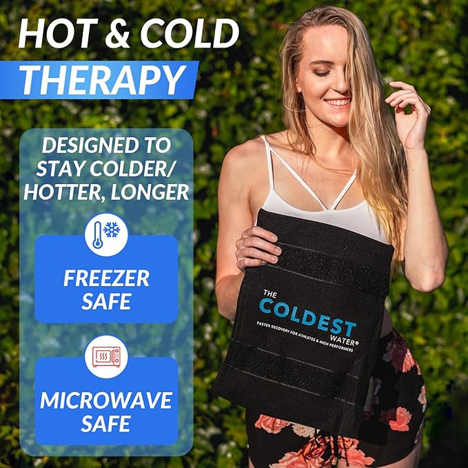 Coldest Ice Pack for Back Pain Relief - All Body Multipurpose Ice Pack for Lower Back Pain, Swelling, Bruises, Surgery, Cramps - Hot & Cold Therapy - Reusable & Adjustable Gel (Large)