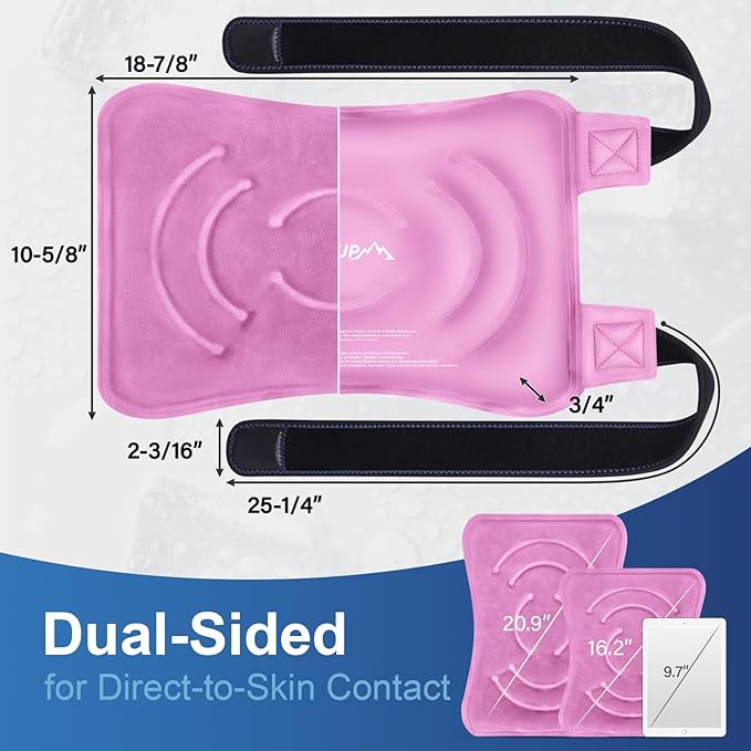 APEXUP Ice Pack for Knee Pain Relief, Large Reusable Wrap After Surgery, Flexible Gel Cold Pack for Injuries, Pain Relief for Back, Shoulder, Elbow, Ankle and Leg (Pink, XXL, 1PK)
