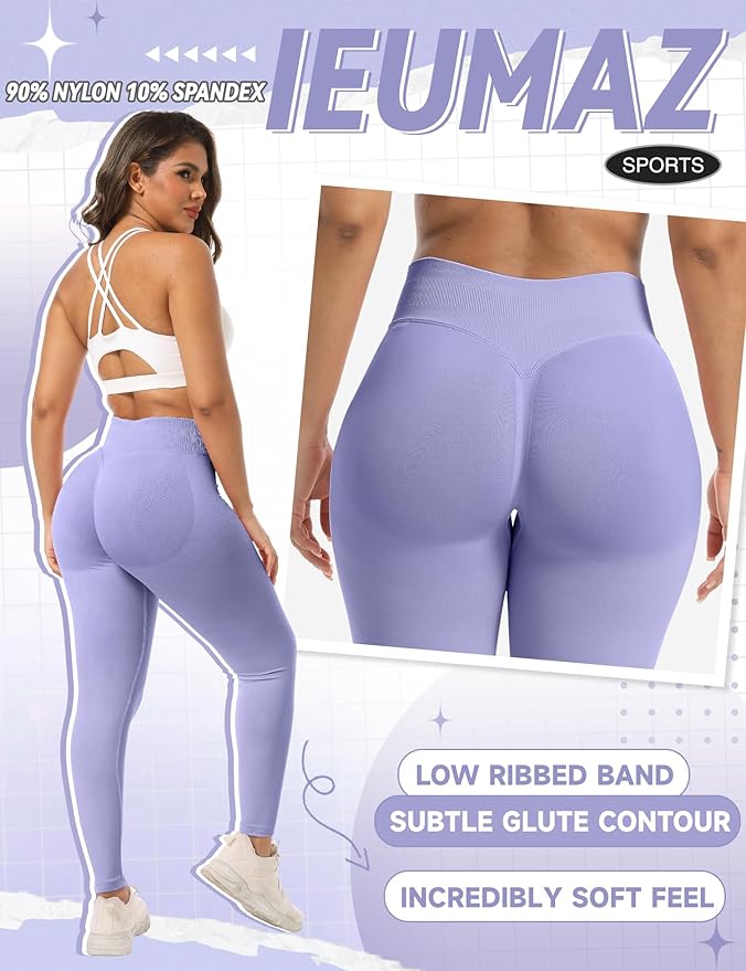 Scrunch Butt Lifting Leggings for Women Gym Seamless Workout Leggings Mid Low Waist Tummy Control Yoga Pants