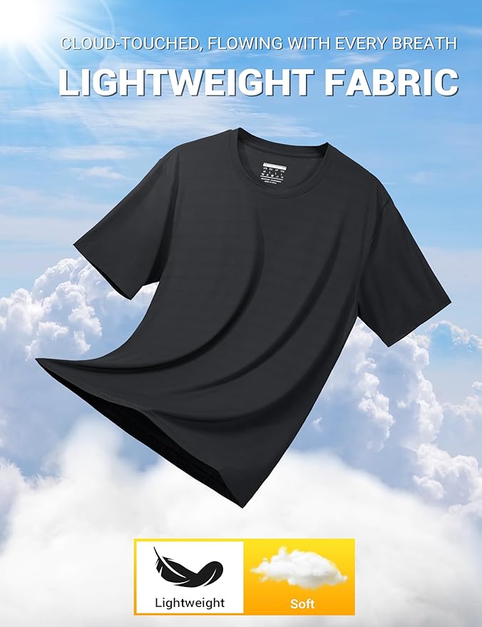 TACVASEN Men's Lightweight Athletic T-Shirts Quick Dry Workout Gym Tops Short Sleeve Running Tee Shirt Performance Activewear