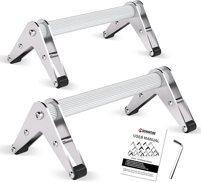 Push Up Bar - Heavy-Duty Stainless Steel Pushup Stands with Non-Slip Base, 500LB Capacity, Portable Home Gym Equipment for Strength Training & Floor Workout