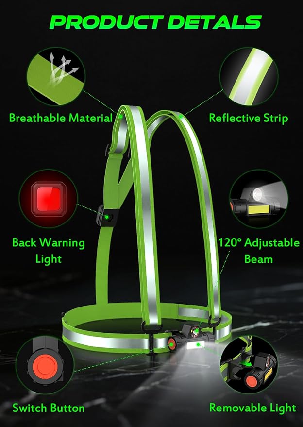 LED Reflective Vest,Light Up Running Vest,Led Vest,Light Vest for Running at Night,Lighted Running Vest,Running Lights for Runners