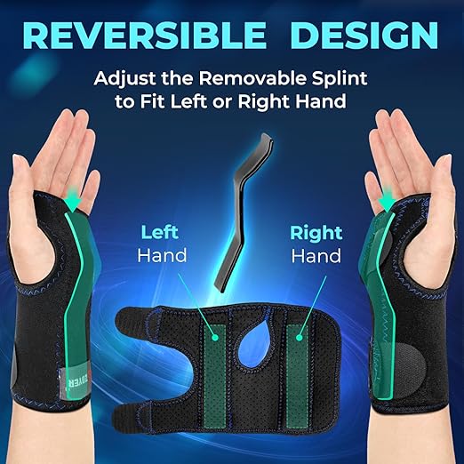 ZOYER Carpal Tunnel Wrist Brace Night Support, Skin-Friendly, Reversible Hand Brace for Carpal Tunnel with Removable Splint, Hand Support for Arthritis, Tendonitis, Sprain, Injuries