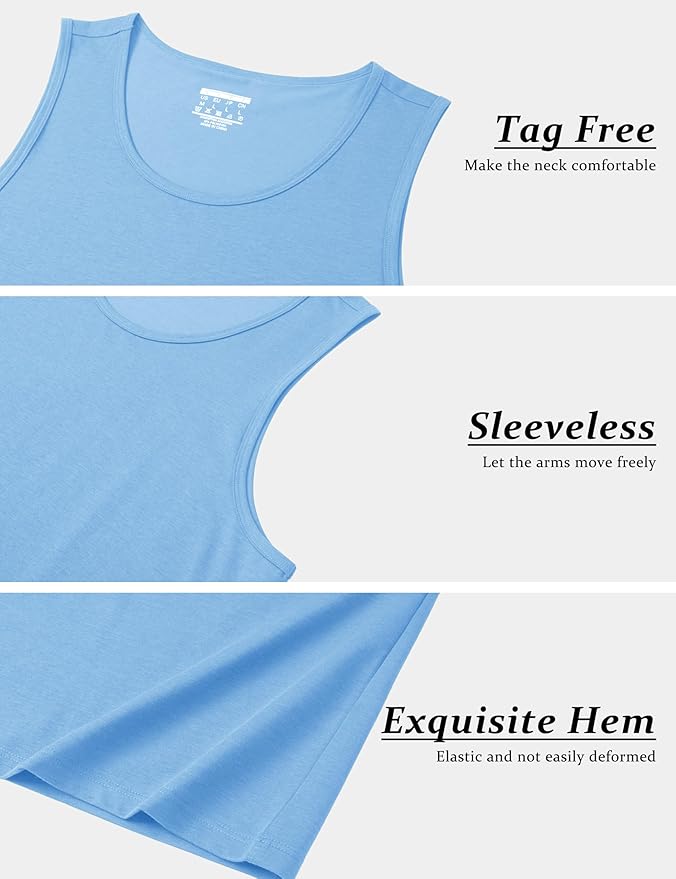 MAGCOMSEN Men's UPF 50+ Tank Top Gym Workout Sleeveless Muscle Shirts Sun Protection Cut Off Shirts Summer Sleeveless T Shirt