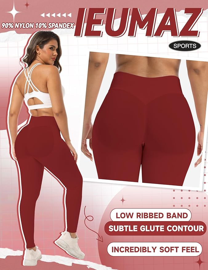 Scrunch Butt Lifting Leggings for Women Gym Seamless Workout Leggings Mid Low Waist Tummy Control Yoga Pants