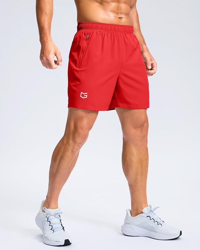 G Gradual Men's Athletic Running Shorts with Zipper Pockets Quick Dry 7"/ 5"/ 9" Workout Gym Shorts for Basketball Hiking