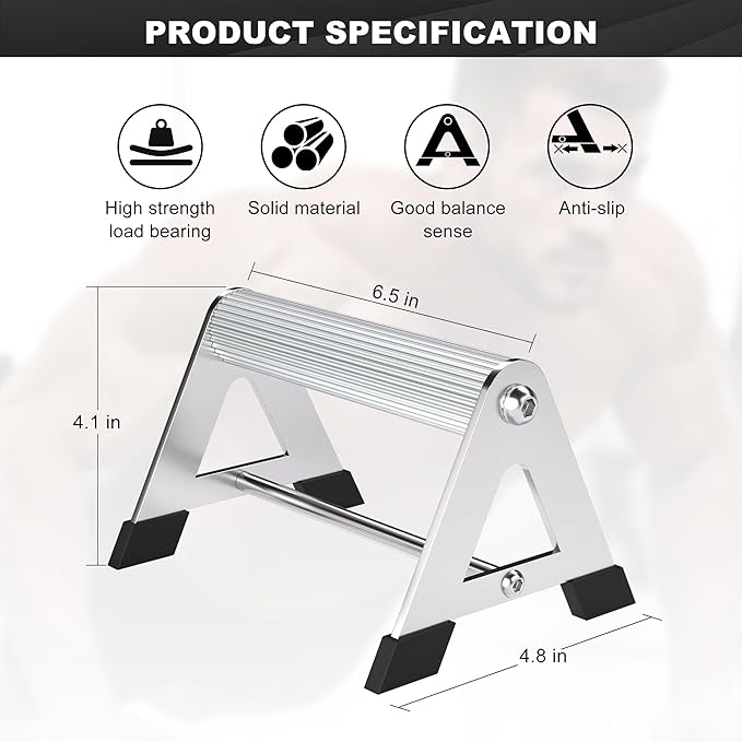 Push Up Bar - Heavy-Duty Stainless Steel Pushup Stands with Non-Slip Base, 500LB Capacity, Portable Home Gym Equipment for Strength Training & Floor Workout