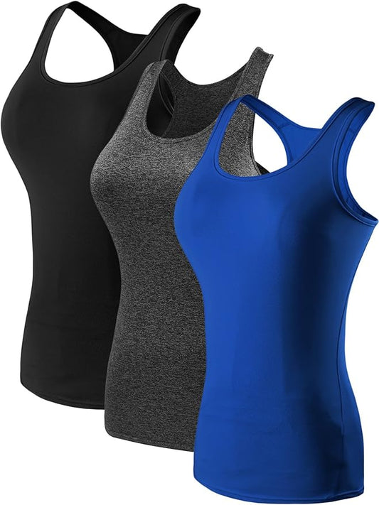 NELEUS Women's 3 Pack Compression Base Layer Dry Fit Tank Top