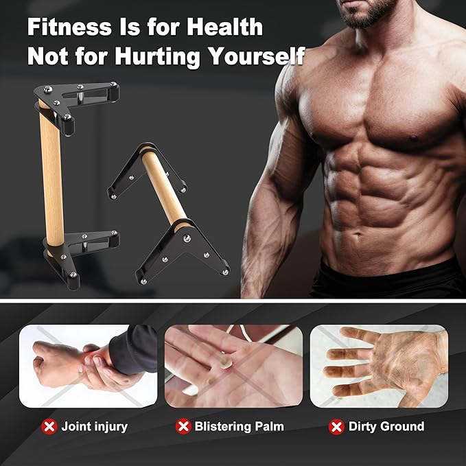 Push Up Bar - Heavy-Duty Stainless Steel Pushup Stands with Non-Slip Base, 500LB Capacity, Portable Home Gym Equipment for Strength Training & Floor Workout
