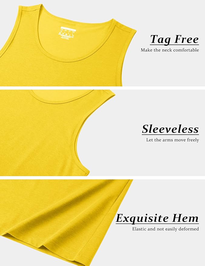 MAGCOMSEN Men's UPF 50+ Tank Top Gym Workout Sleeveless Muscle Shirts Sun Protection Cut Off Shirts Summer Sleeveless T Shirt