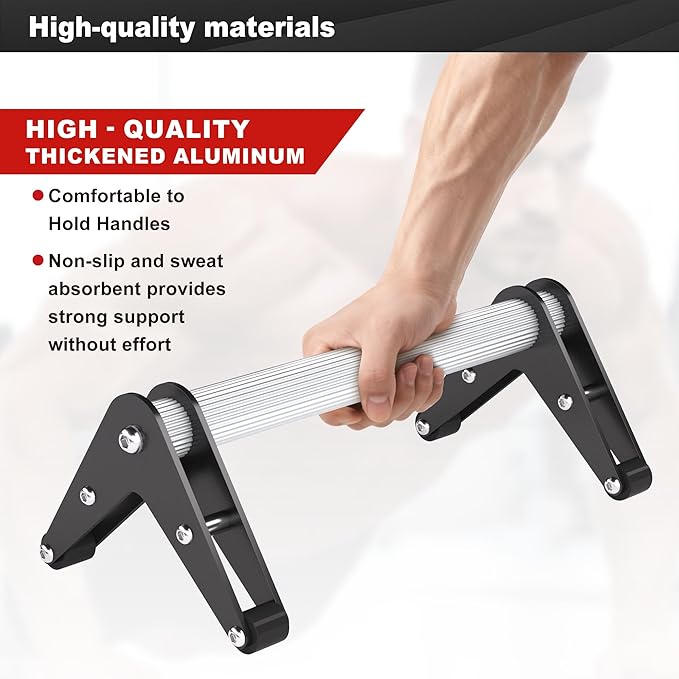 Push Up Bar - Heavy-Duty Stainless Steel Pushup Stands with Non-Slip Base, 500LB Capacity, Portable Home Gym Equipment for Strength Training & Floor Workout