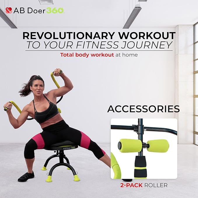 AB Doer 360 - Ab Fitness Machine System Provides An Abdonimal And Muscle Activating Workout with Aerobics to Burn Calories and Workout