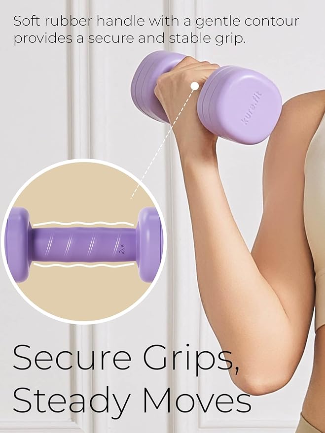 Adjustable Dumbbell Set|2LB 3LB 4LB 5LB Light Hand Weights for Women|One-Twist Weight Adjustment|Non-Slip Curved Grip Handle|Free Weights for Home Gym, Rehab, Pilates, Yoga, Strength Training