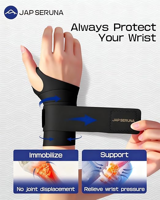 PFZ Ultra-Thin Ulnar Wrist Brace with Double Compression Straps - Wrist Support for Carpal Tunnel, Arthritis, Tendonitis, TFCC, Pain Relief (Single)