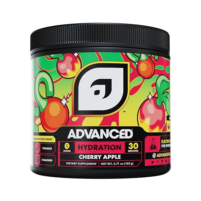 Advanced Hydration High-Performance Electrolyte Drink Mix with B Vitamins for All-Day Hydration - Caffeine Free, Zero Calories, Sugar Free, & Keto Friendly - (30 Servings, Cherry Apple)