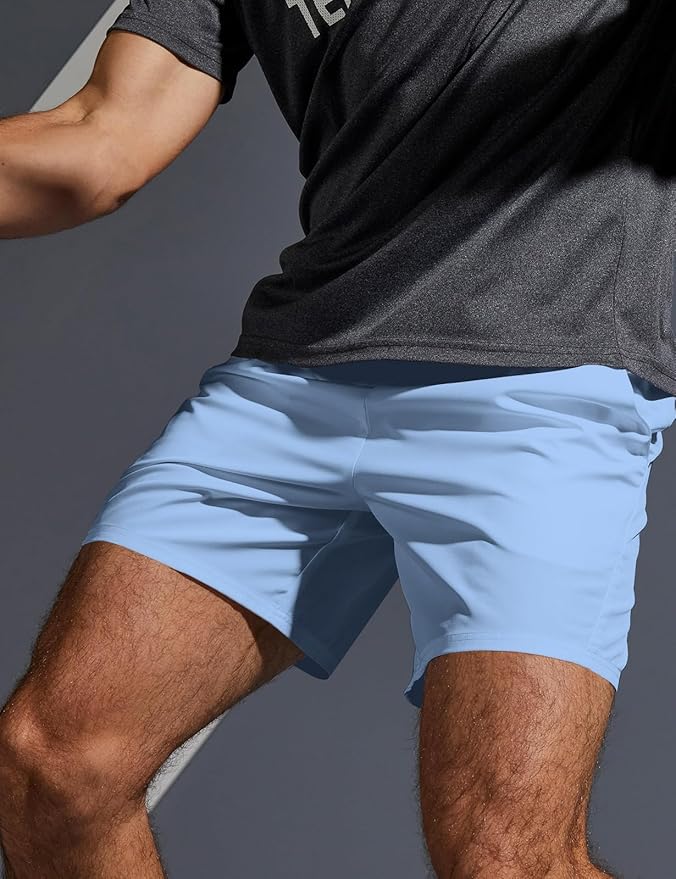 Aolesy Men's 5''/7'' Running Shorts Quick Dry Workout Gym Shorts with Pockets, Tennis Training Athletic(Linerless & Liner)