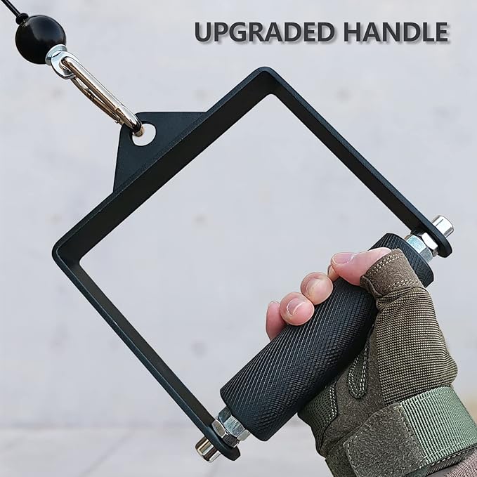 Gym Fitness LAT Pulldown Attachments, Fat Arm Wrestling Exercise D Handle Cable Attachment, Arm Lifting Deadlift Handle Grip for Finger Wrist Strength