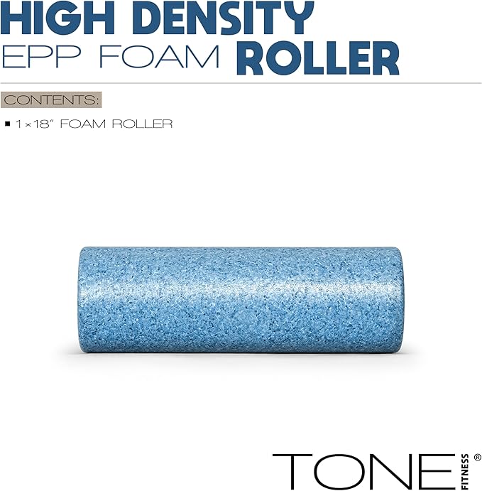 Tone Fitness High Density EPP Foam Exercise Foam Roller for Yoga, Pilates, Stretching, Massage, and Recovery | Multiple Sizes and Colors