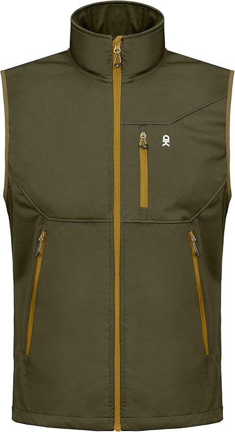 Little Donkey Andy Men's Lightweight Softshell Vest Windproof Sleeveless Jacket for Travel Hiking Running Golf