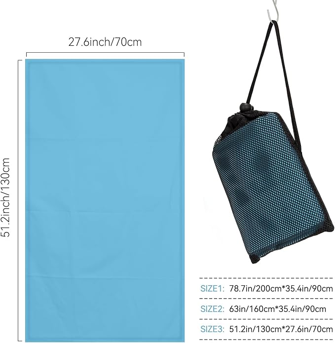 Microfiber Beach Towel-Perfect for Travel, Sports, Camping, Swimming, Yoga, Gym- Quick Dry, Sand Free, Compact, Lightweight, Absorbent (Marine Blue, X Large)