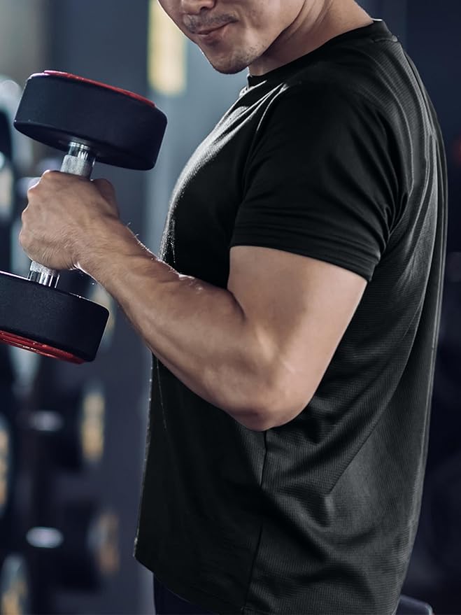 3 & 5 Pack Shirts for Men Moisture Wicking Workout Performance Dry Fit Mesh Gym Athletic Running T-Shirt