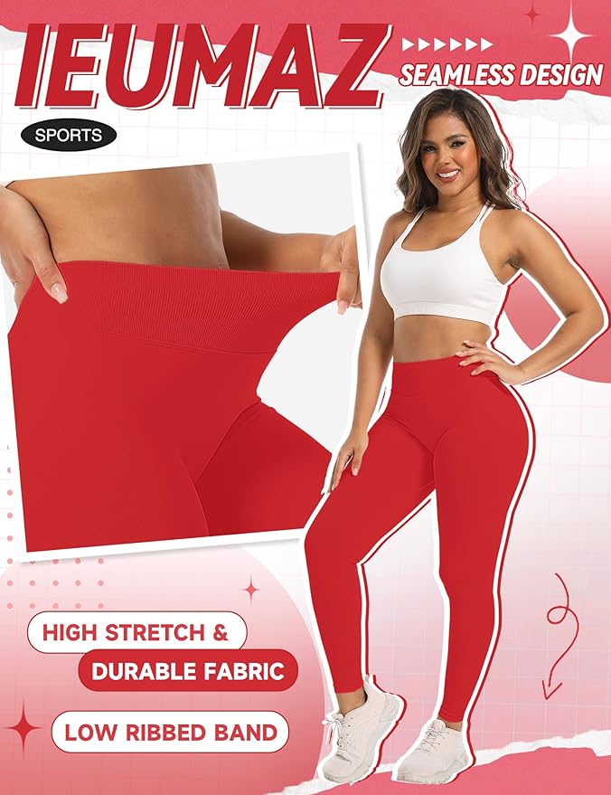 Scrunch Butt Lifting Leggings for Women Gym Seamless Workout Leggings Mid Low Waist Tummy Control Yoga Pants