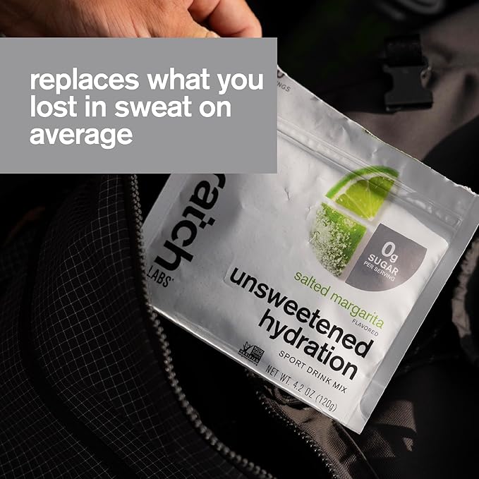 Skratch Labs Unsweetened Hydration Sport Drink Mix | Sugar Free | Electrolytes Booster | Salted Margarita - 30 Servings | Non-GMO, Vegan, Kosher, Keto, Paleo
