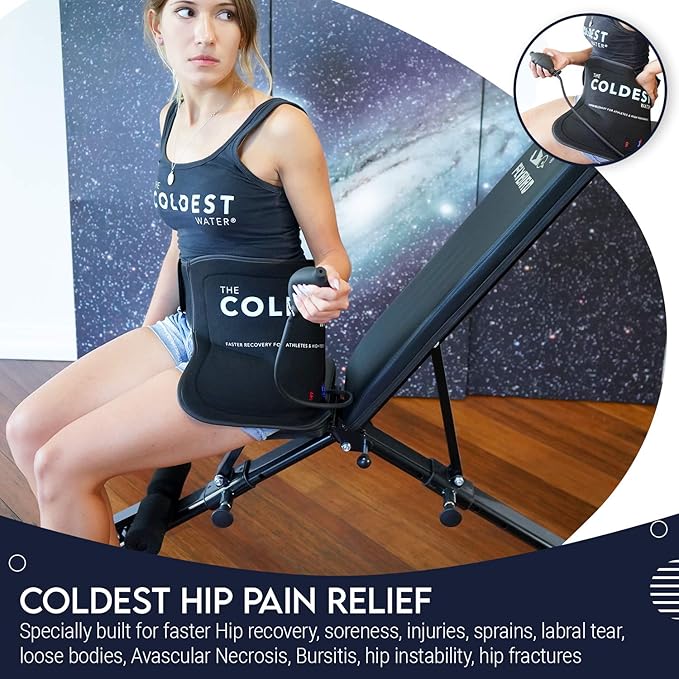 The Coldest Hip Ice Pack - Stiff Back & Hip Compression Wrap w/Coldest Webbing Technology for Faster Recovery - Reusable Ice Packs for Injuries, Inflammation, Swelling, Surgery Arthritis & More
