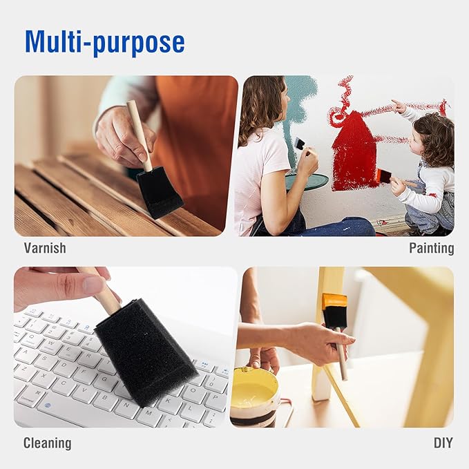 Mister Rui Paint Roller Kit 22 Piece, 4" 2" Paint Rollers, Foam Paint Roller, Microfiber Roller Covers for Painting Walls, Small Paint Roller, Mini Rollers for Painting Furniture, Stenciling