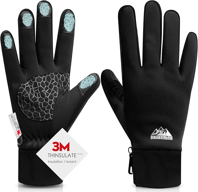 Bruvoalon Winter Gloves for Women & Men, 3M Thermal Insulation, Lycra Fabric, Windproof, Touchscreen, Anti-Slip, Cold Weather