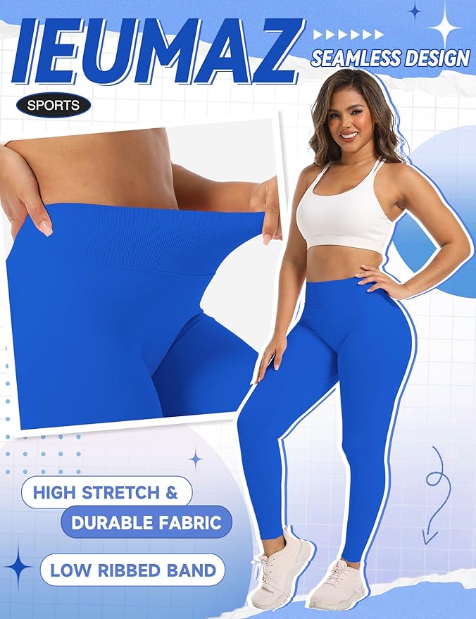 Scrunch Butt Lifting Leggings for Women Gym Seamless Workout Leggings Mid Low Waist Tummy Control Yoga Pants