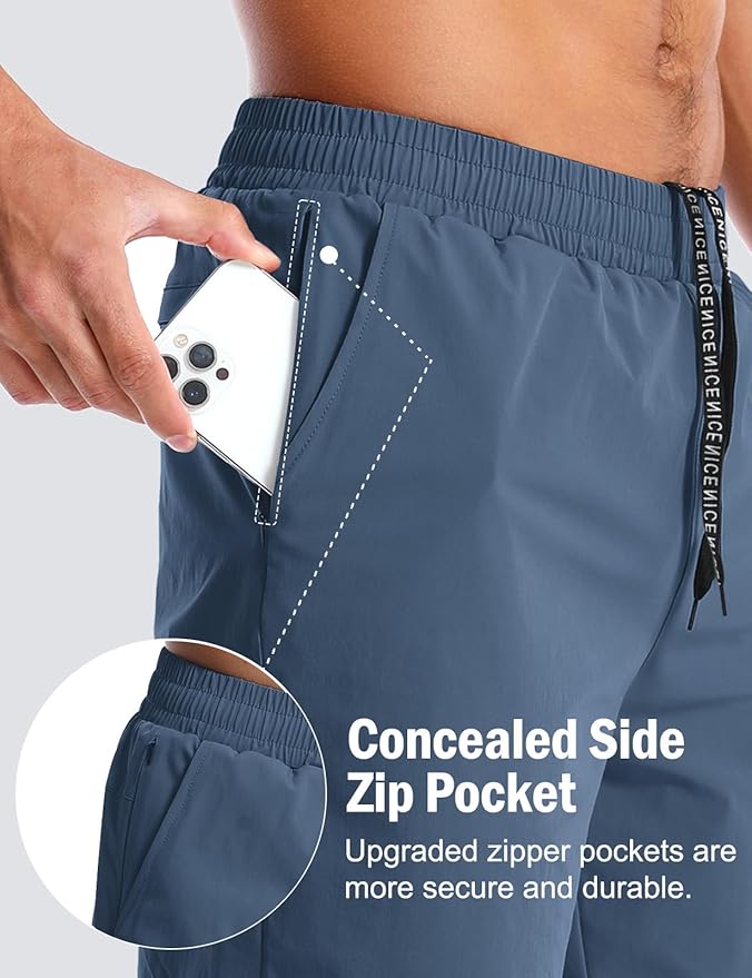 Aolesy Men's 5''/7'' Running Shorts Quick Dry Workout Gym Shorts with Pockets, Tennis Training Athletic(Linerless & Liner)