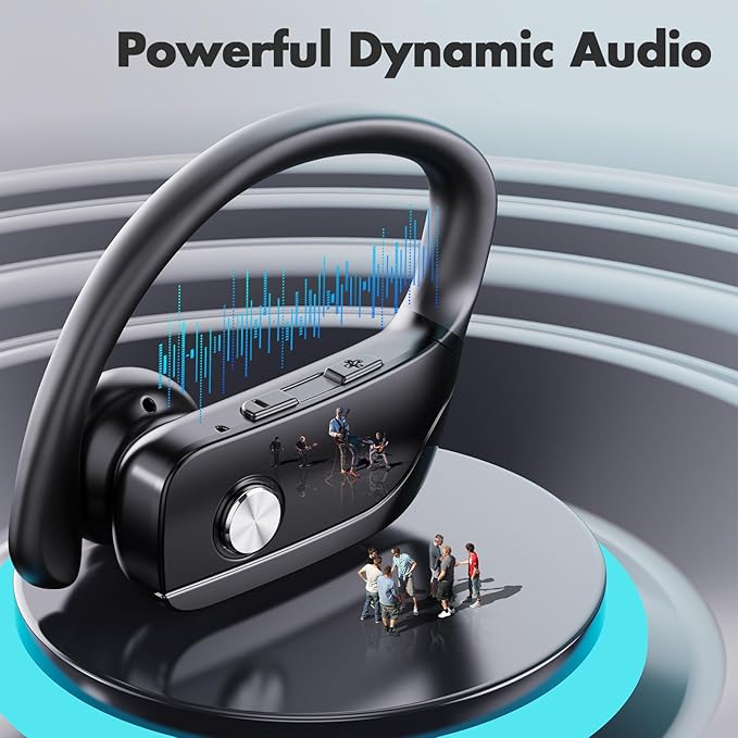 Wireless Earbuds Bluetooth Headphones 48Hrs Play Back Sports Earphones with LED Display Built in Mic Deep Bass Stereo in Ear Waterproof Headset for Workout Gaming Running