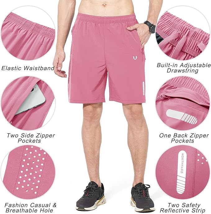 NORTHYARD Men's Athletic Running Shorts Quick Dry Workout Shorts 7"/ 5"/ 9" Lightweight Sports Gym Basketball Tennis Hiking